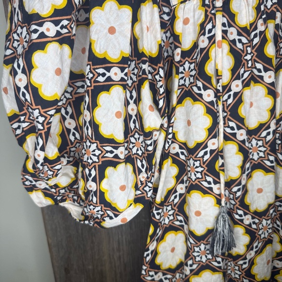 Mille Thalia Top in Merida Black Brown Cream Yellow Retro Floral XXS - Picture 6 of 14